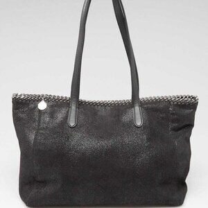 Stella McCartney Black Shaggy Deer Falabella East West Shopper Tote